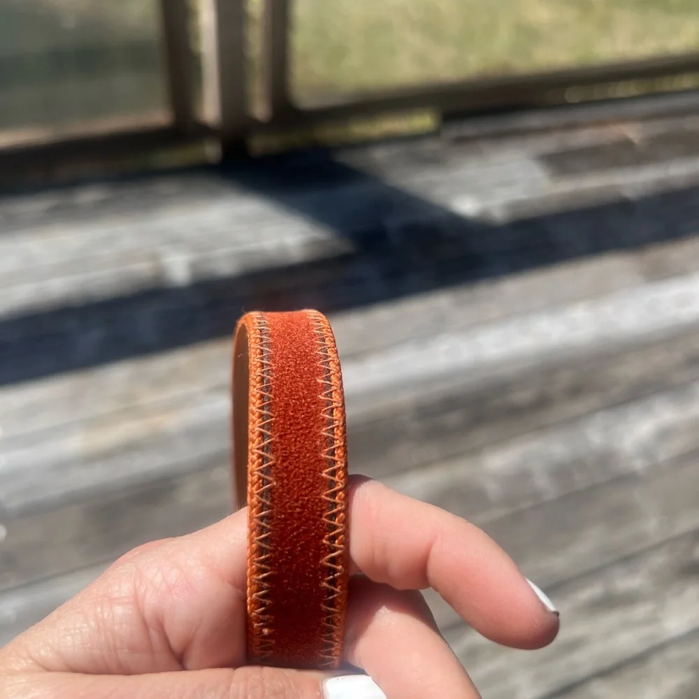 Elegant Brown Red Genuine Leather Suede Silver Clasp Women's Belt - Picture 5 of 11